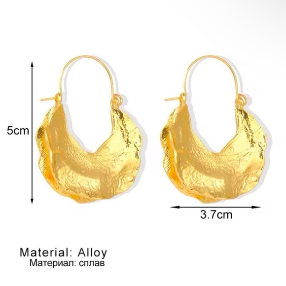 Zara Gold Crescent Hoop Earrings - Picture 7 of 8